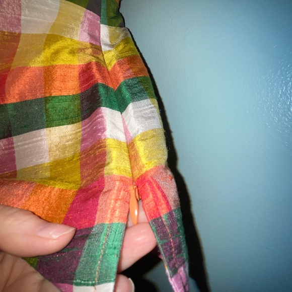 Talbots Blouse Sleeveless  Multi Color Stripes Hidden Side Zipper Size 6 - Picture 7 of 11